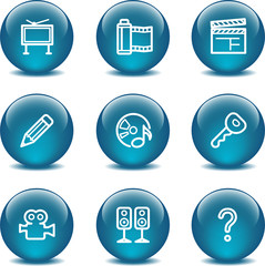 Glass ball web icons, set 28