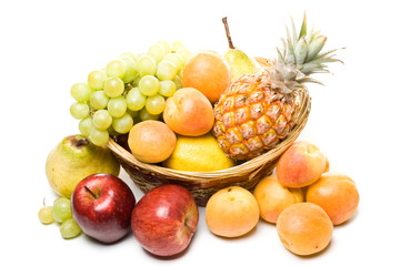 Still life with fresh fruits. Close up.