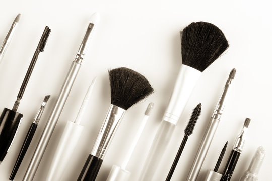 makeup brush on a white background isolated