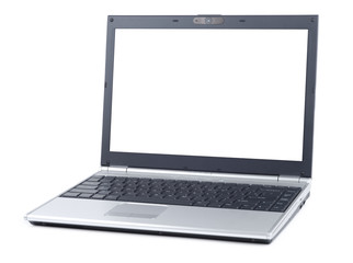 Simple laptop isolated over white background
