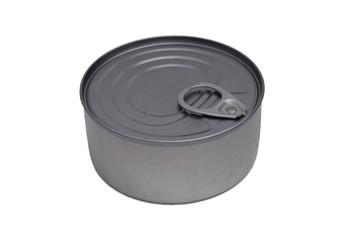 Closed Food Can Isolated on White Background