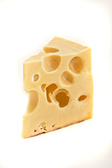 swiss cheeseover white, close up shot
