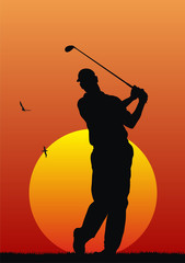 Abstract vector illustration of golfer