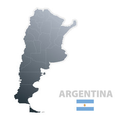 Argentina map with official flag