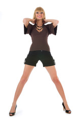 Fototapeta premium portrait of the girl with green eyes on white