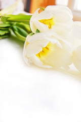 Obraz na płótnie Canvas white tulip bouquet isolated on white