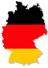 Fototapeta premium bright isolated illustration of German flag on country map