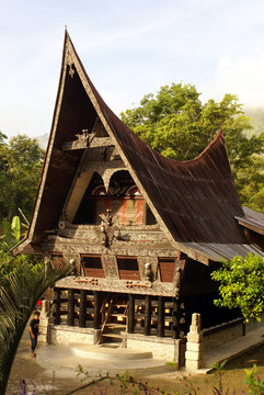 Traditional house on the Samosir island, lake Toba, Sumatra