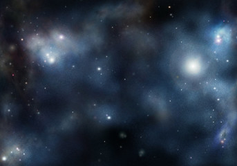 Fototapeta na wymiar Cyfrowy utworzony starfield z Mgławica kosmicznej