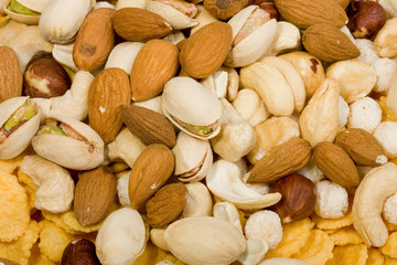 Pistachio nuts and almonds