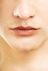 Naklejka premium Close-up shot of a part of man's face