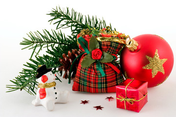 Christmas  decorations   on a white background