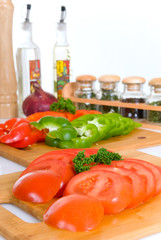 Diversity display of fresh cut vegetables,