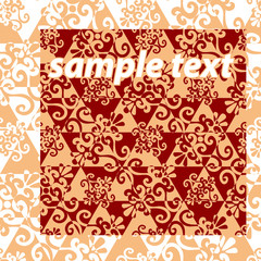Seamless ornament pattern with sample text
