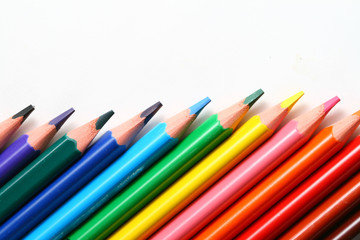 Fototapeta premium color pencil pallete macro close up