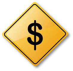 Dollar Symbol Traffic Sign