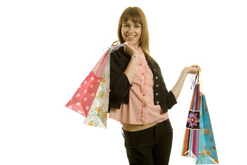 Pretty woman with shopping bags