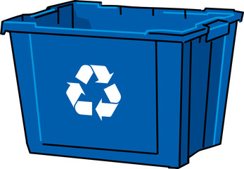 vector blue recycle bin