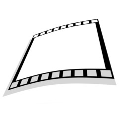 blank film strip on a white background