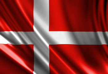Obraz premium Danish flag waving in the wind