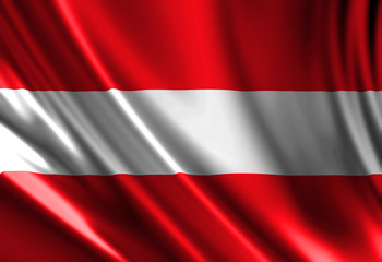 Fototapeta premium Austrian flag waving in the wind