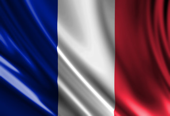 French flag waving in the wind