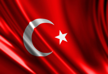 Turkish flag waving in the wind