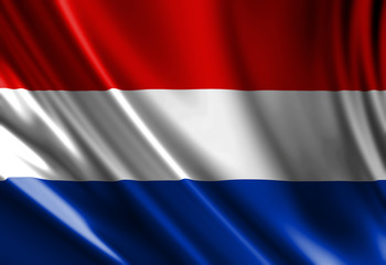 Dutch flag waving in the wind