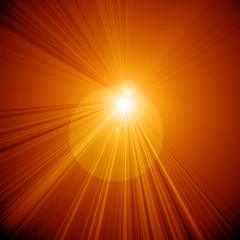 Obraz premium hot yellow summer sun on a red background