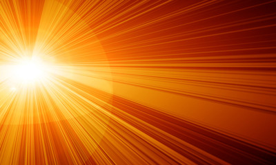 hot yellow summer sun on a red background