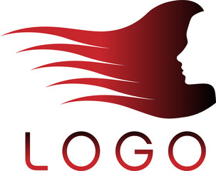 vector hair silhouette logo icon