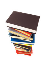 Stack of books isolated on the white background
