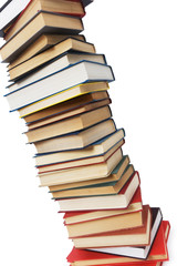 Stack of books isolated on the white background