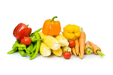 Various vegetables isolated on the white background