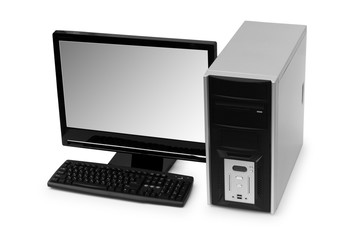 Desktop computer isolated on the white background
