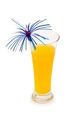 Orange cocktail isolated on the white background