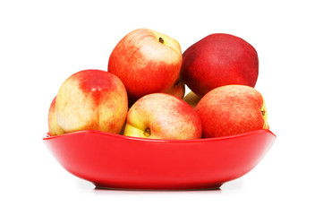 Fresh nectarines isolated on the white background