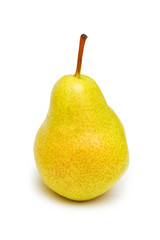 Yellow pear isolated on the white background