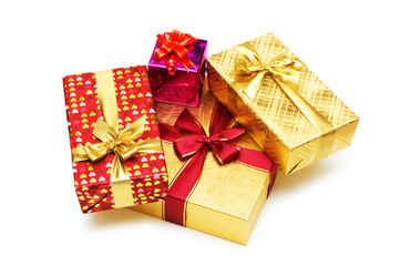 Gift boxes isolated on the white background