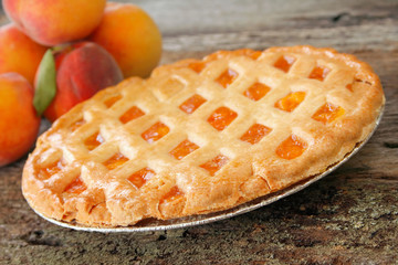 Fresh baked peach pie