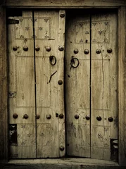 Blackout roller blinds Old door close-up image of ancient doors