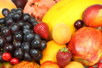 Naklejka na ściany i meble Background of fresh summer fruit.