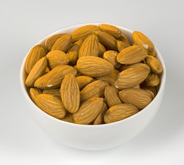 Bowl of raw almonds