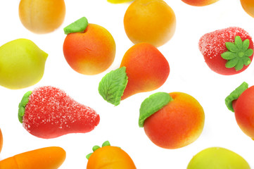 The sweets marzipan. In the form of fruit