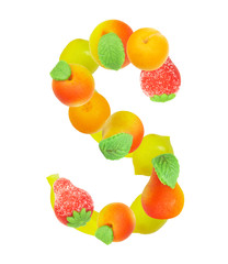 alphabet from fruit, the letter   S…