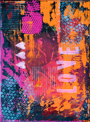 Painting with heart and word love
