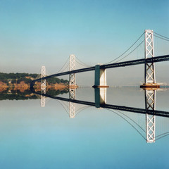 Oakland Bay Bridge reflected, San Francisco