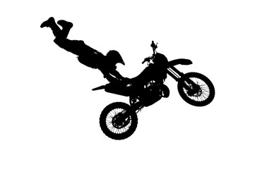 Obraz na płótnie Canvas motocross rider making a high jump