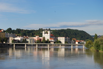 Fototapeta na wymiar Passau blick von Innsteg - 1