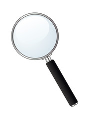 Vector magnifying glass on white background